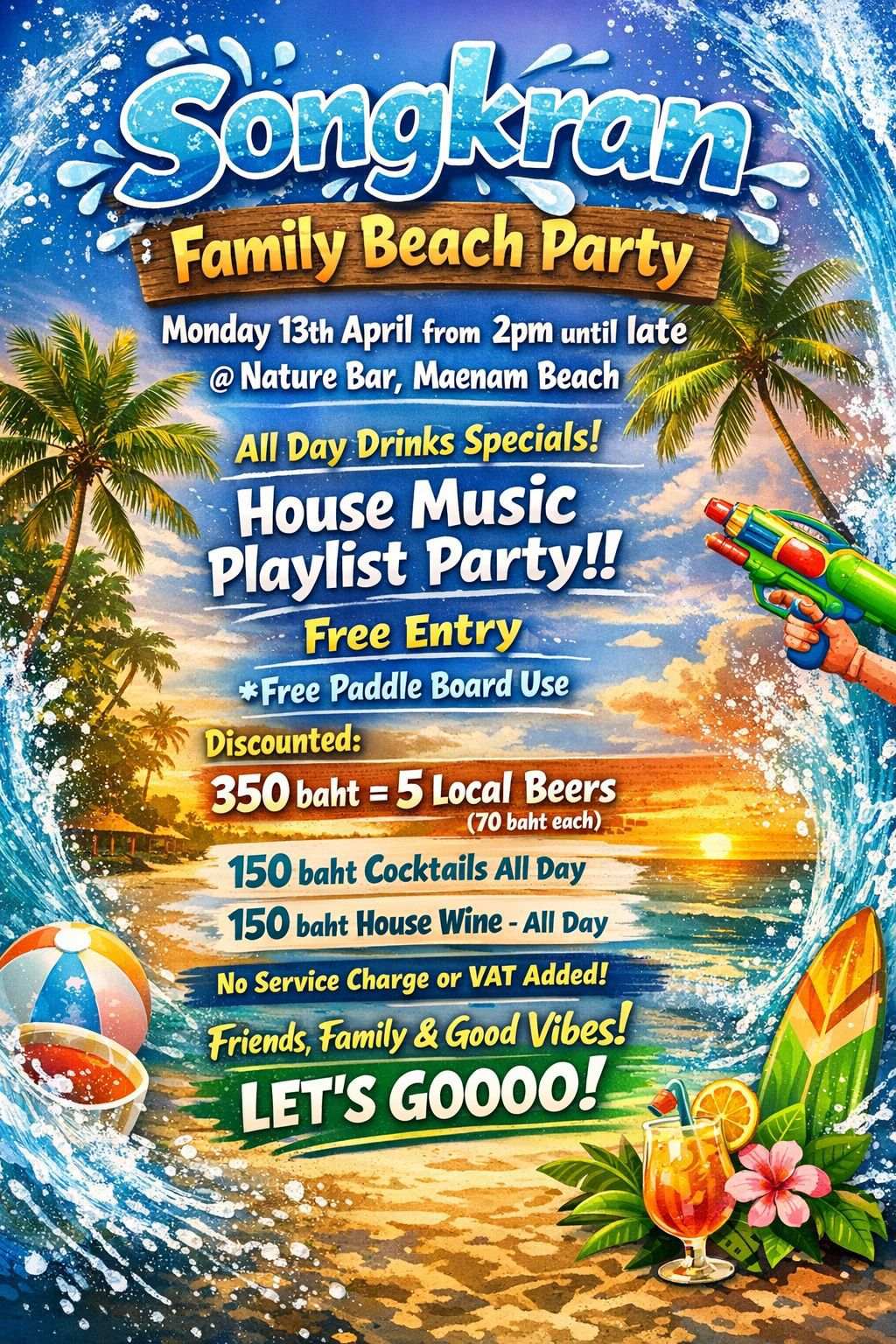 Songkran Family Beach Party flyer