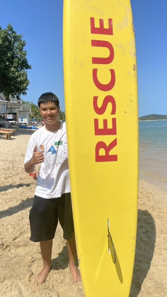 Alex with rescue board