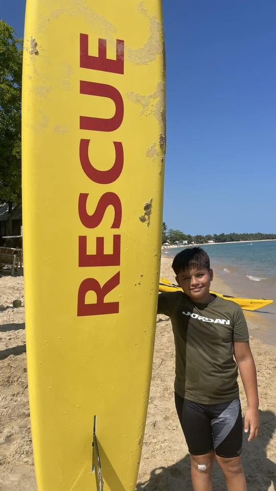 Kai with rescue board