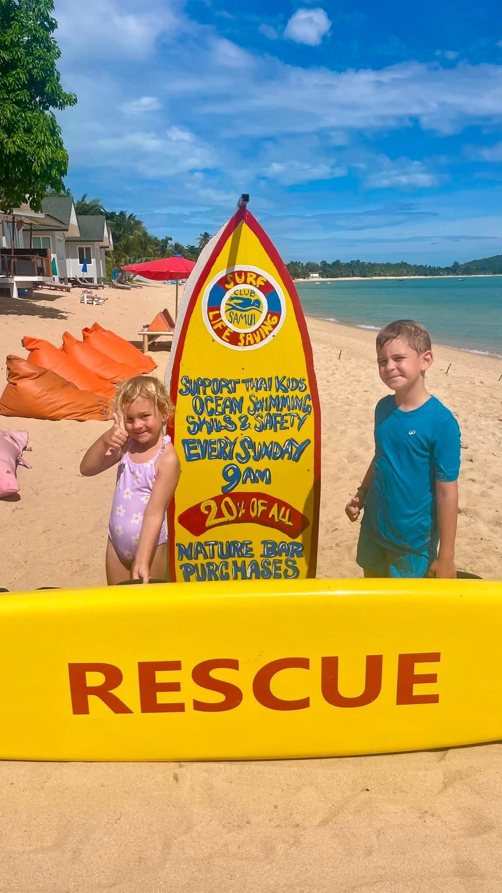 Malea and Leon with the club rescue board