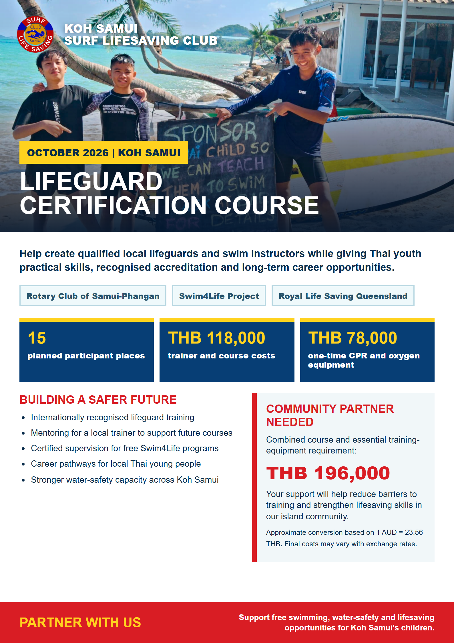 Lifeguard course sponsorship proposal