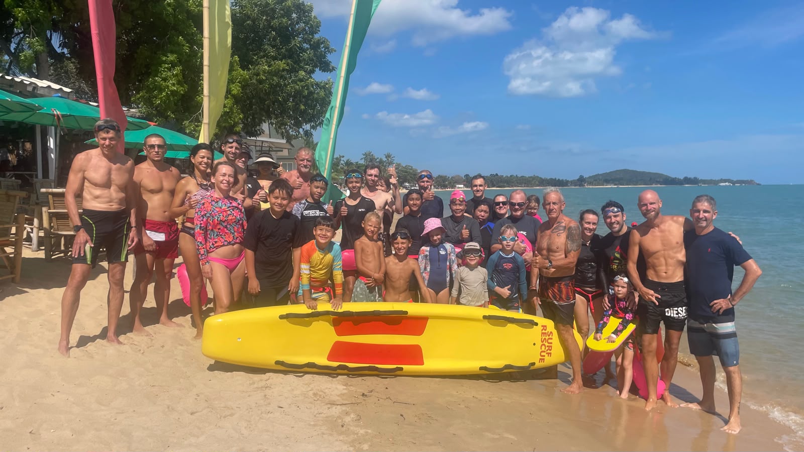 Children and volunteers at the Sunday beach session on 29 March 2026