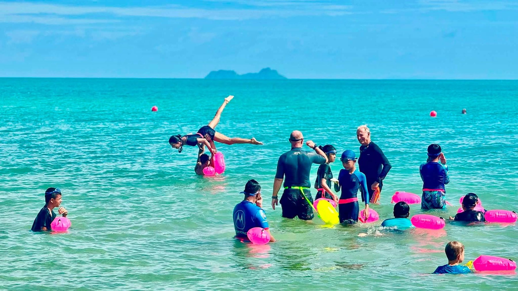 Water safety activities during the Sunday beach session
