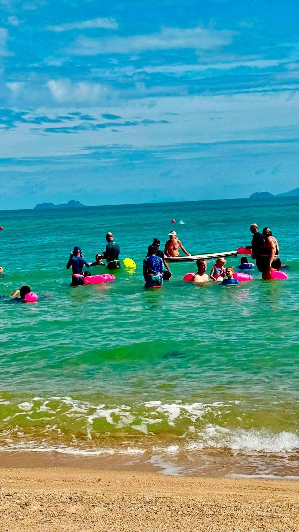 Sunday beach session viewed from the shoreline