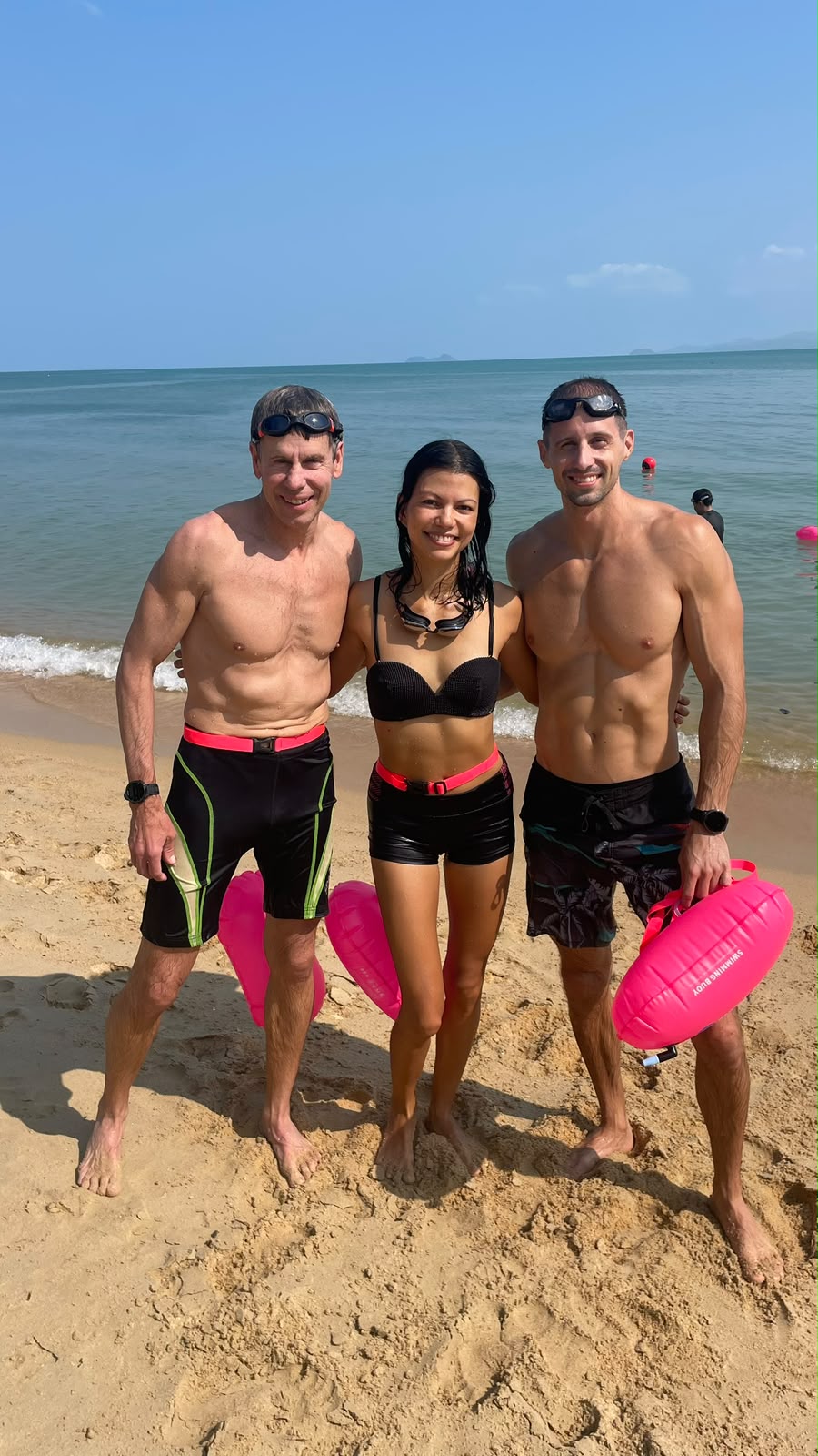 Tom's Dad visiting the Surf Club with Juliette and Tom